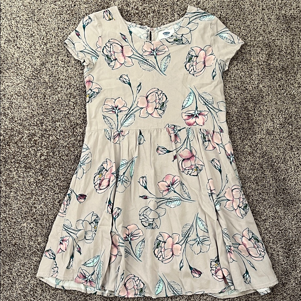Old Navy Kids Dress with Pink and Cream Floral Pattern